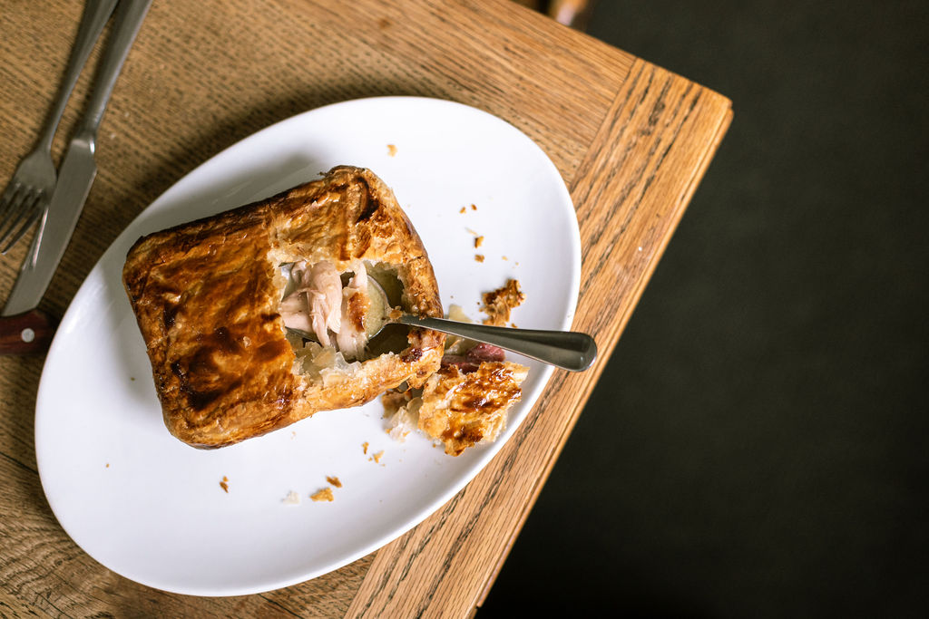 Homemade takeaway pie from the Fox Shop